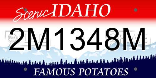 2M1348M Idaho License Plate