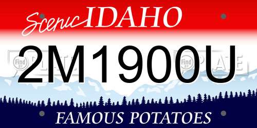2M1900U Idaho License Plate