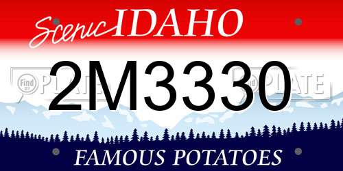 2M3330 Idaho License Plate