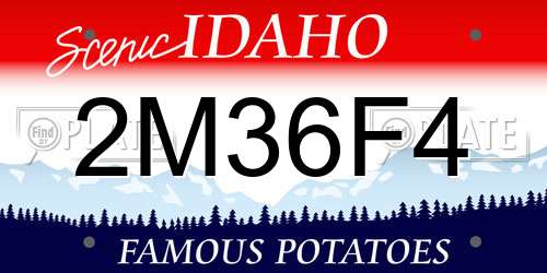 2M36F4 Idaho License Plate
