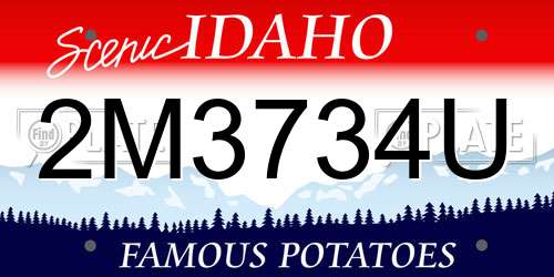 2M3734U Idaho License Plate