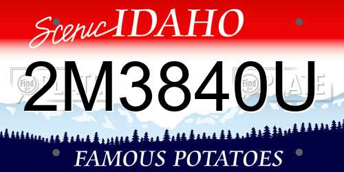 2M3840U Idaho License Plate