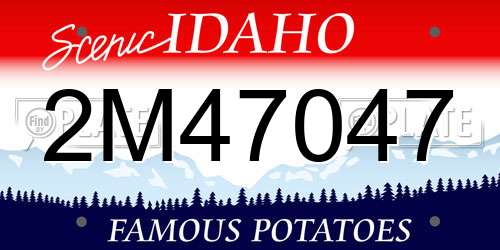 2M47047 Idaho License Plate