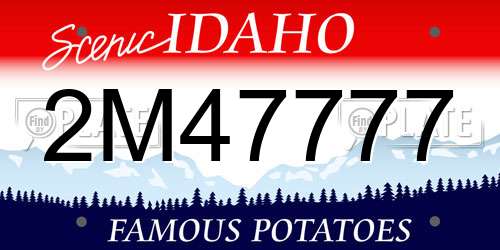 2M47777 Idaho License Plate