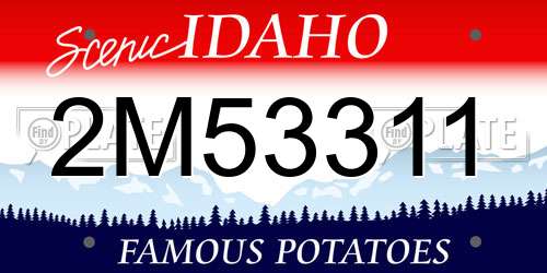 2M53311 Idaho License Plate