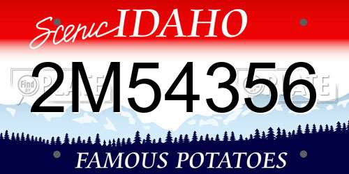 2M54356 Idaho License Plate