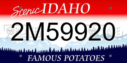 2M59920 Idaho License Plate