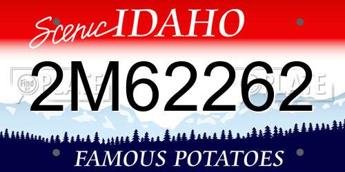 2M62262 Idaho License Plate
