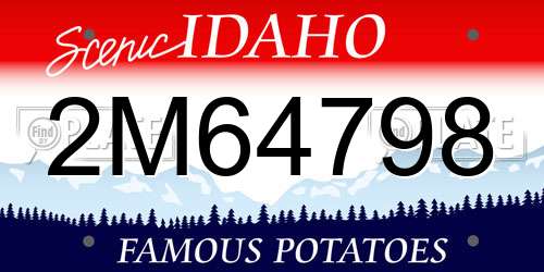2M64798 Idaho License Plate