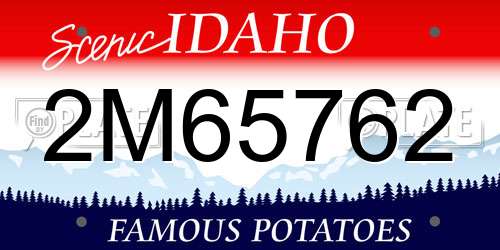 2M65762 Idaho License Plate