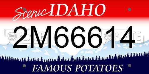 2M66614 Idaho License Plate