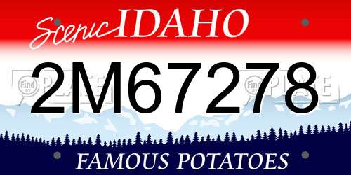 2M67278 Idaho License Plate
