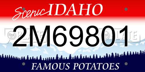 2M69801 Idaho License Plate