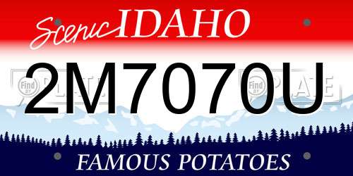 2M7070U Idaho License Plate