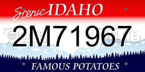 2M71967 Idaho License Plate
