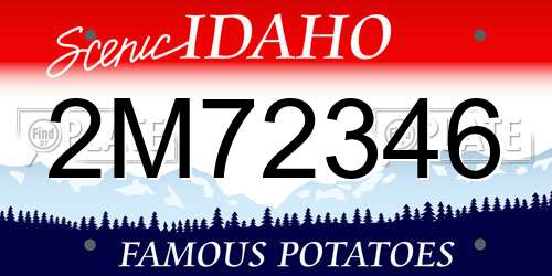 2M72346 Idaho License Plate