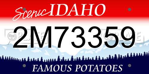 2M73359 Idaho License Plate