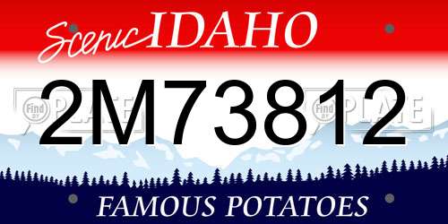 2M73812 Idaho License Plate