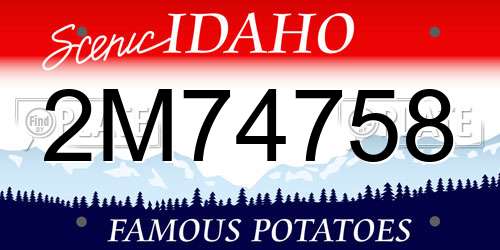 2M74758 Idaho License Plate