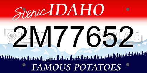 2M77652 Idaho License Plate