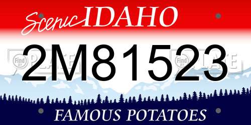 2M81523 Idaho License Plate
