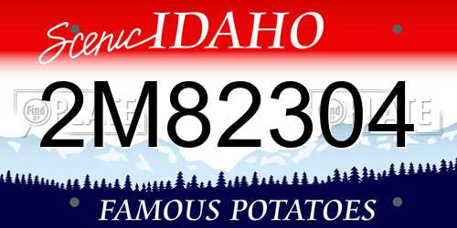2M82304 Idaho License Plate