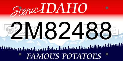 2M82488 Idaho License Plate