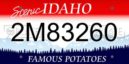 2M83260 Idaho License Plate