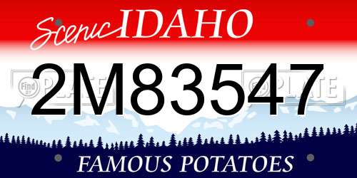 2M83547 Idaho License Plate