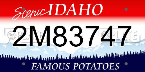 2M83747 Idaho License Plate