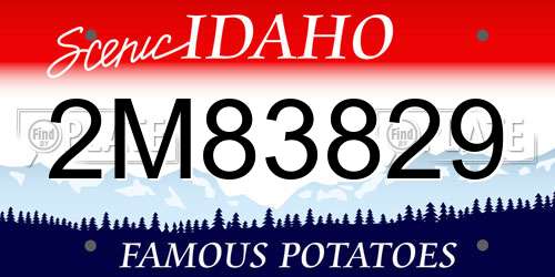 2M83829 Idaho License Plate