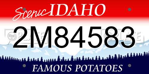 2M84583 Idaho License Plate
