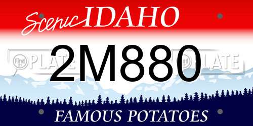 2M880 Idaho License Plate
