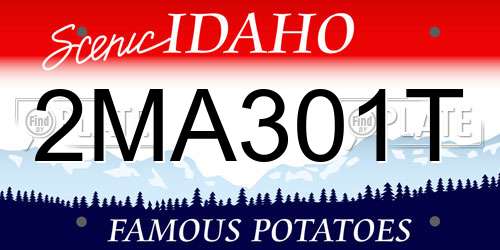2MA301T Idaho License Plate
