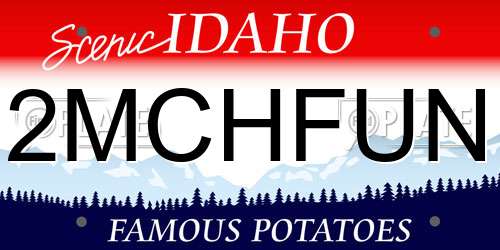 2MCHFUN Idaho License Plate