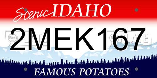 2MEK167 Idaho License Plate