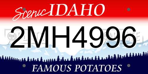 2MH4996 Idaho License Plate
