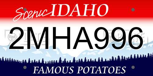 2MHA996 Idaho License Plate
