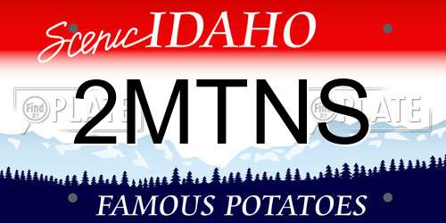 2MTNS Idaho License Plate