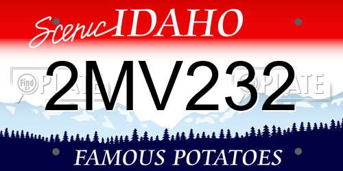 2MV232 Idaho License Plate