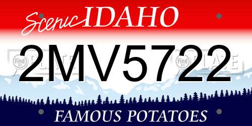2MV5722 Idaho License Plate
