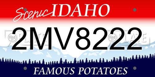 2MV8222 Idaho License Plate
