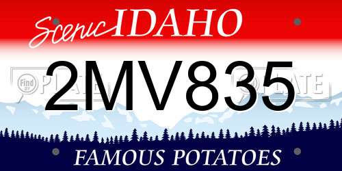 2MV835 Idaho License Plate