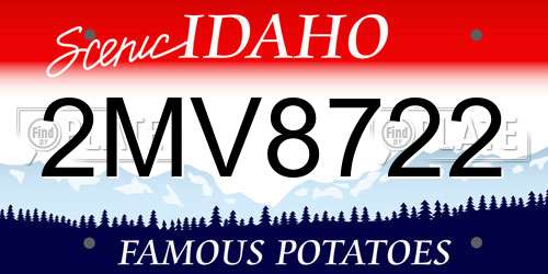 2MV8722 Idaho License Plate