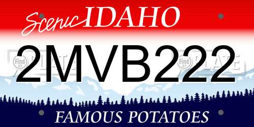 2MVB222 Idaho License Plate