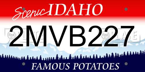 2MVB227 Idaho License Plate