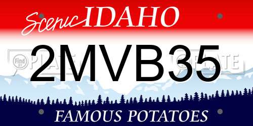 2MVB35 Idaho License Plate