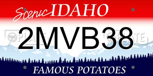 2MVB38 Idaho License Plate