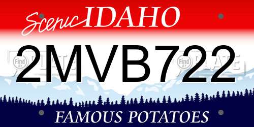 2MVB722 Idaho License Plate