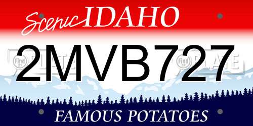 2MVB727 Idaho License Plate